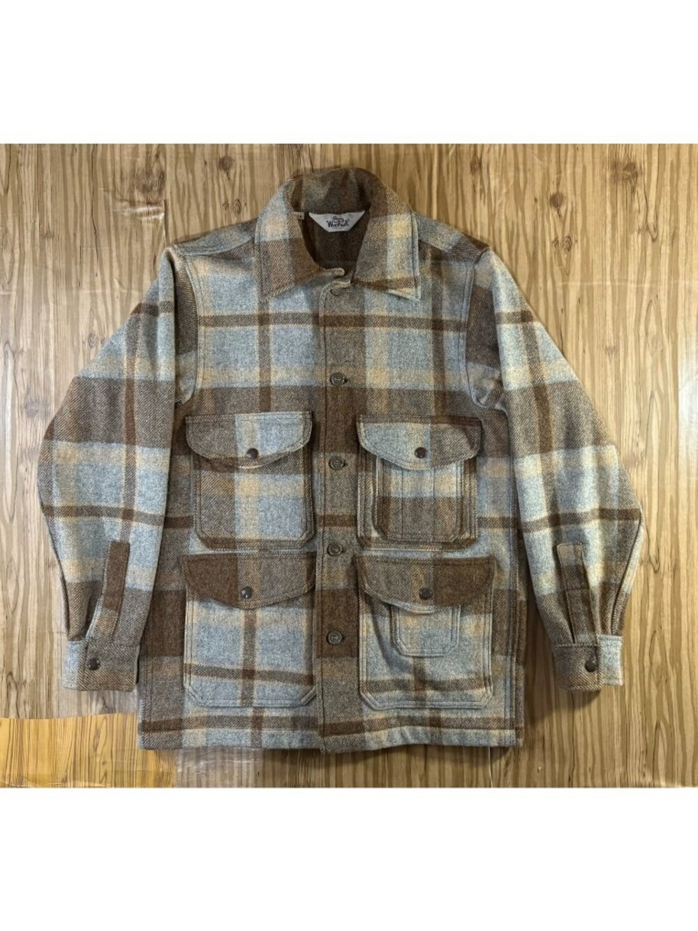 WOOLRICH wool Mackinaw Jacket size 38 color Brown Taupe Grey vintage 60's